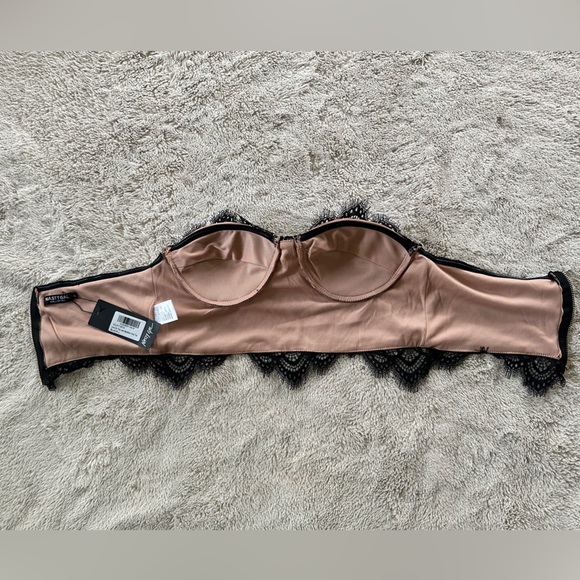 Nasty Gal Petite Strapless Lace Cropped Corset Top - Picture 8 of 12